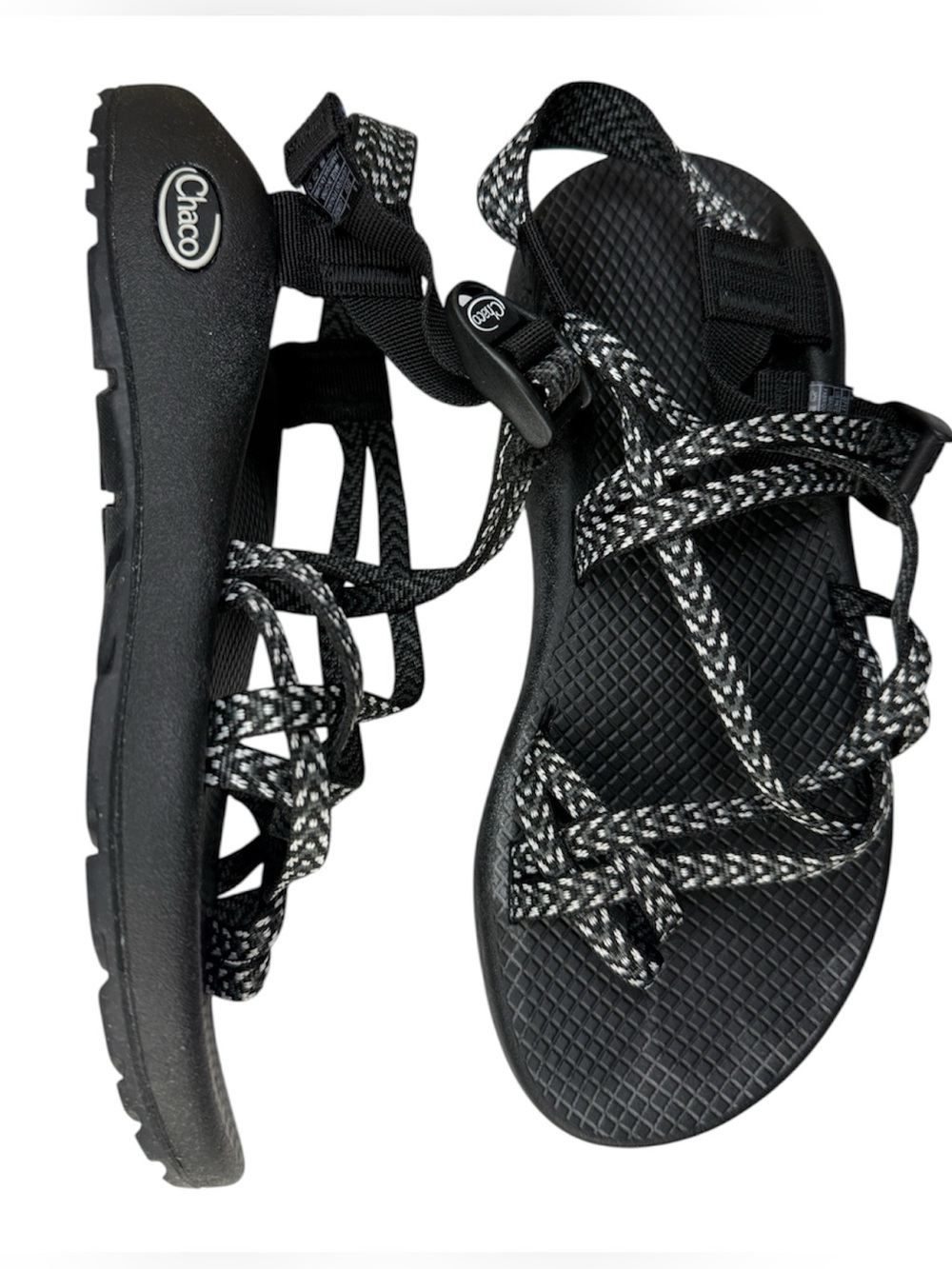 Chaco ZX/2 Black White Hiking Sandals size 8